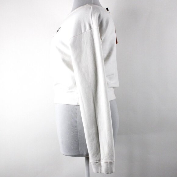 Kittenish Sz L White Black Pink Kittenish Stole My Cotton Spandex Sweater - Picture 5 of 16